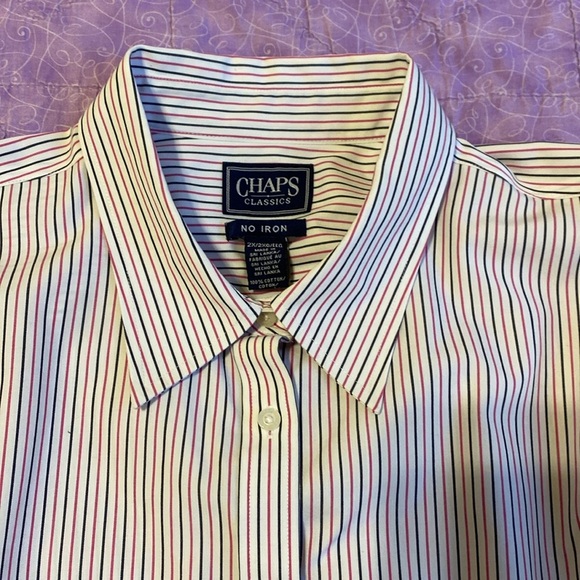 NEW Chaps Classic Women’s button down shirt. Cotton. NO IRON. Long sleeve. Sz 2X - Picture 3 of 7